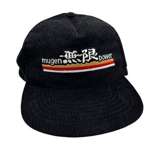 VintageMugen Power Black Corduroy Snapback Cap Adjustable Stylemaster Made In US
